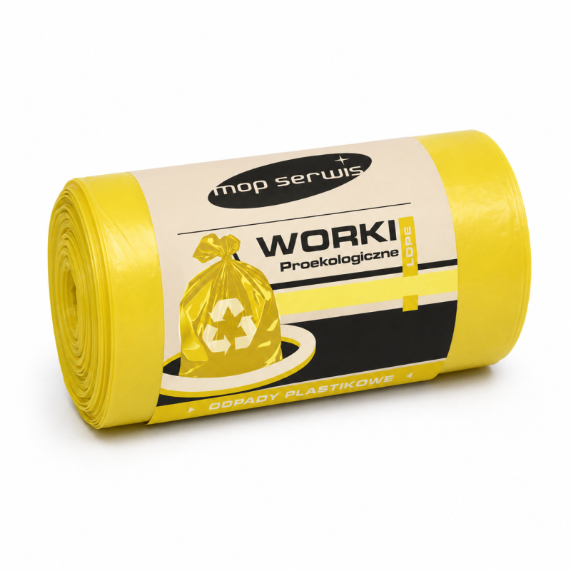 Worki na śmieci 35L LDPE Żółte 25 szt